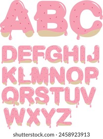 strawberry jam letters vector  illustration