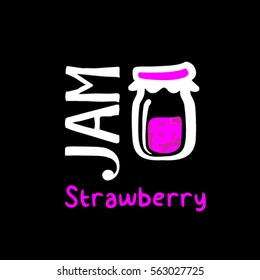 Strawberry Jam Logo Design Stock Vector (Royalty Free) 563027725 ...