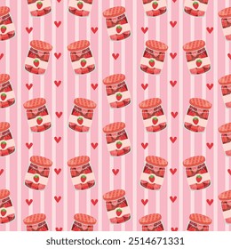 Strawberry Jam Pink Seamless Pattern