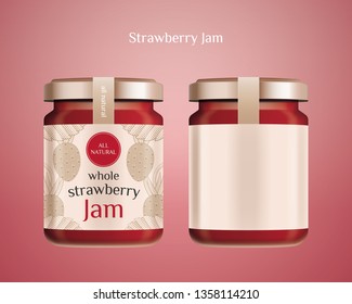 strawberry jam product, 3d illustration