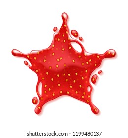 Strawberry jam splash - star form. Sweet texture.