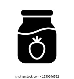 strawberry jam storage container processed food solid design icon.