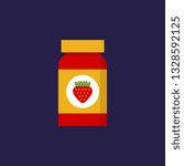 strawberry jam vector icon