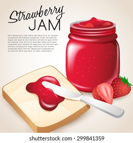 Strawberry Jam : Vector Illustration