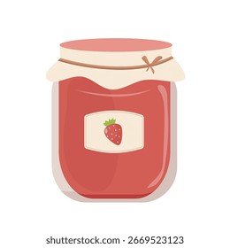Ilustração de vetor de geleia de morango - Preservação de fruta doce