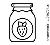 Strawberry jar vector icon