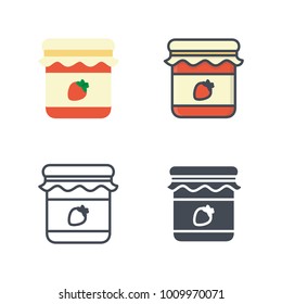 Strawberry jar vector icon