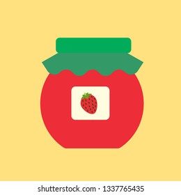 strawberry jar vector icon