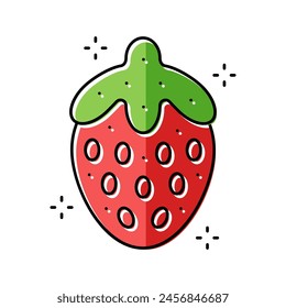 strawberry jelly candy gummy color icon vector. strawberry jelly candy gummy sign. isolated symbol illustration