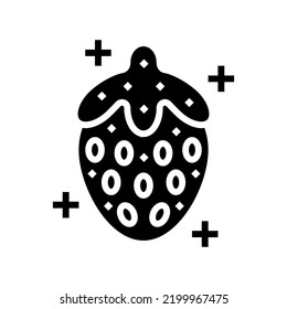 strawberry jelly candy gummy glyph icon vector. strawberry jelly candy gummy sign. isolated symbol illustration
