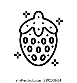 strawberry jelly candy gummy line icon vector. strawberry jelly candy gummy sign. isolated contour symbol black illustration