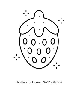 strawberry jelly candy gummy line icon vector. strawberry jelly candy gummy sign. isolated contour symbol black illustration