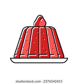 strawberry jelly color icon vector. strawberry jelly sign. isolated symbol illustration