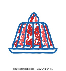 morango geleia doodle ícone esboço vetor. símbolo de geleia de morango. ilustração símbolo isolado