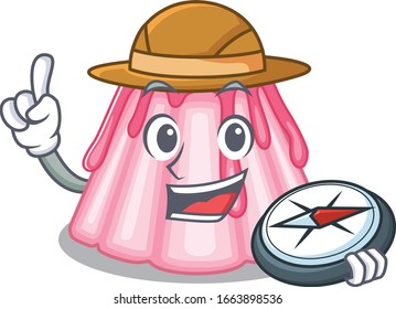 Strawberry jelly experienced Explorer using a compass