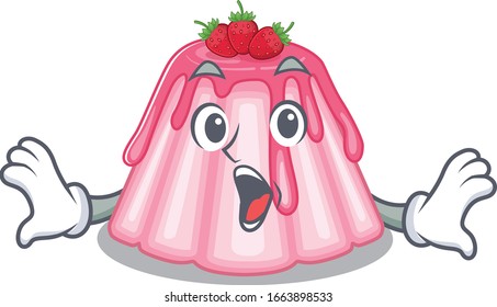 Strawberry jelly mascot design concept with a surprised gesture