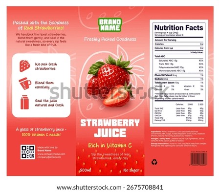 Strawberry Juice Box Packaging Design