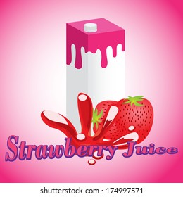 Strawberry Juice cartons with screw cap