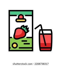 strawberry juice color icon vector. strawberry juice sign. isolated symbol illustration