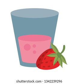 Strawberry juice cup with fruit