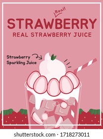 strawberry juice dessert cafe design