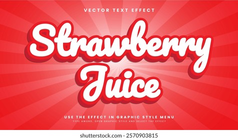Strawberry juice editable text effect Template