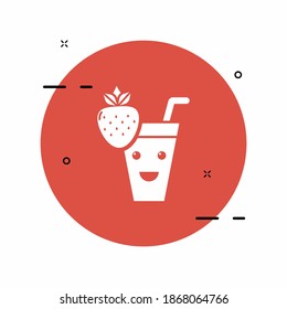 Strawberry juice flat design illustration. Easy to edit with vector file. Can use for all your creative content. Especially about fruit and soft drink.