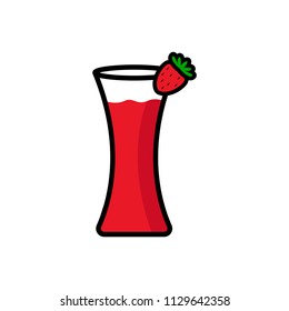 Strawberry juice icon vector