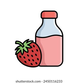 strawberry juice icon vector design template simple and clean