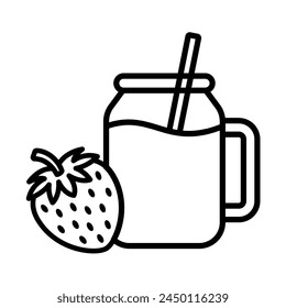 strawberry juice icon vector design template simple and clean