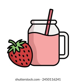 strawberry juice icon vector design template simple and clean