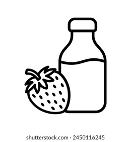 Plantilla de diseño de Vector de icono de jugo de fresa simple y limpia