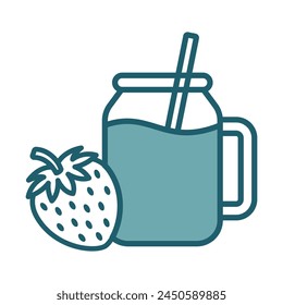 strawberry juice icon vector design template simple and clean