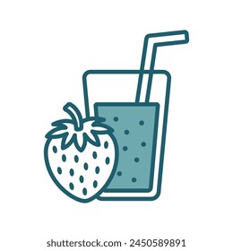 strawberry juice icon vector design template simple and clean