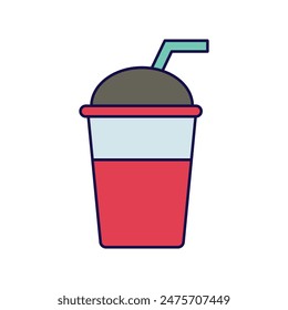 strawberry juice icon with white background vector stock illustration