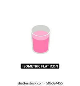 Strawberry juice isometric icon