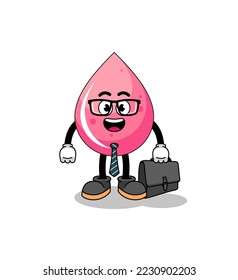strawberry juice mascot as a businessman , character design