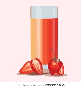 strawberry juice realistic design vector