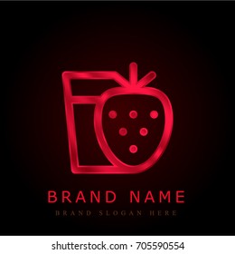 Strawberry juice red chromium metallic logo