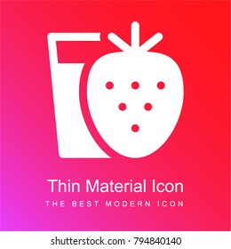 Strawberry juice red and pink gradient material white icon minimal design