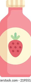 concepto vectorial del jugo de fresa sobre fondo blanco. icono de ilustración aislada