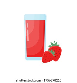 Strawberry juice vector flat design