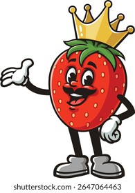 Personagem de desenho animado Rei Morango usando uma coroa
