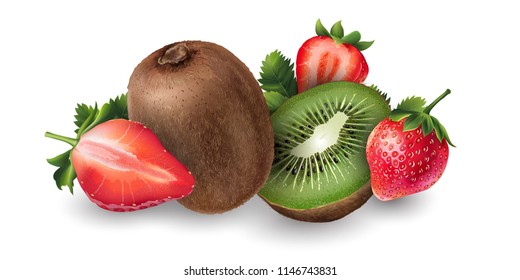 Strawberry and kiwi