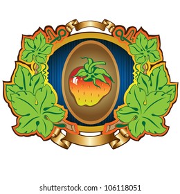 strawberry label background