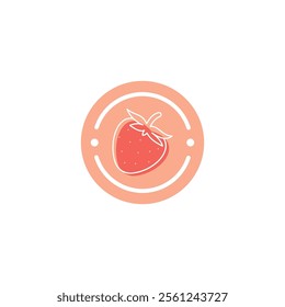 Strawberry label sticker, cute label design