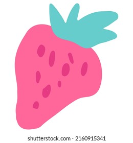 fresa con ilustración de hoja a mano