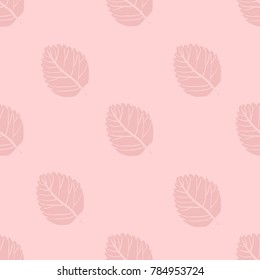 strawberry leaf pattern in a gentle pink color