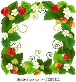 strawberry with leaves