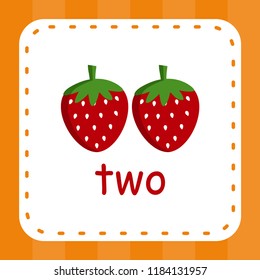 Strawberry leaves fruitsworksheet for kindergarten vector illustration design